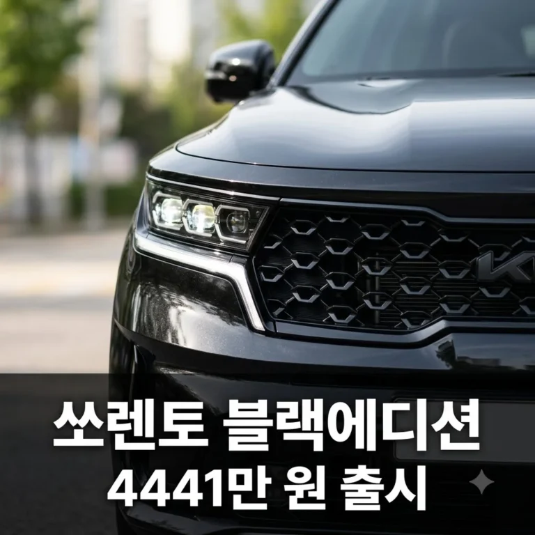 쏘렌토 2027 블랙에디션 4441만 원 출시, 가격 옵션 변경점 총정리