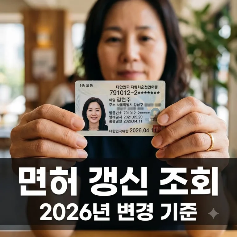 운전면허증 갱신 조회 2026년 변경 기준 및 준비물 과태료 총정리