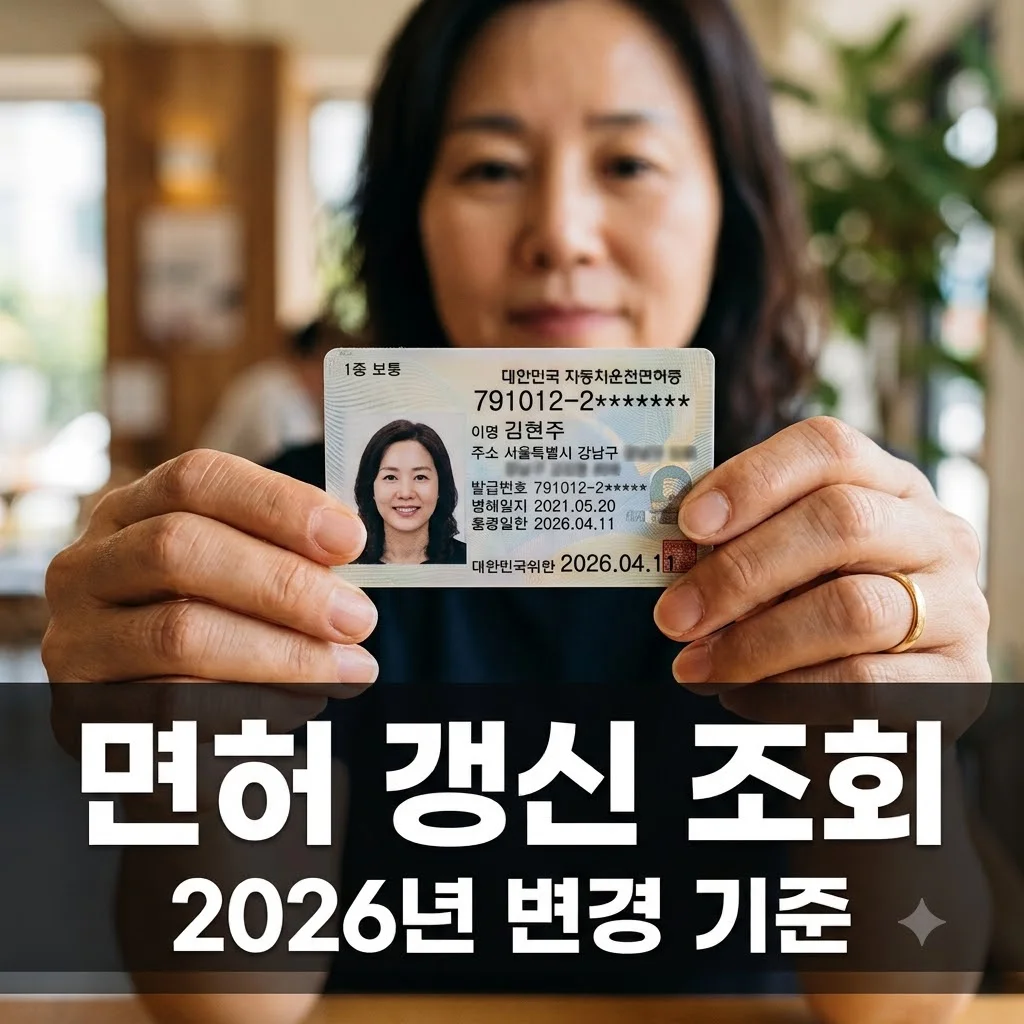 운전면허증 갱신 조회 2026년 변경 기준 및 준비물 과태료 총정리