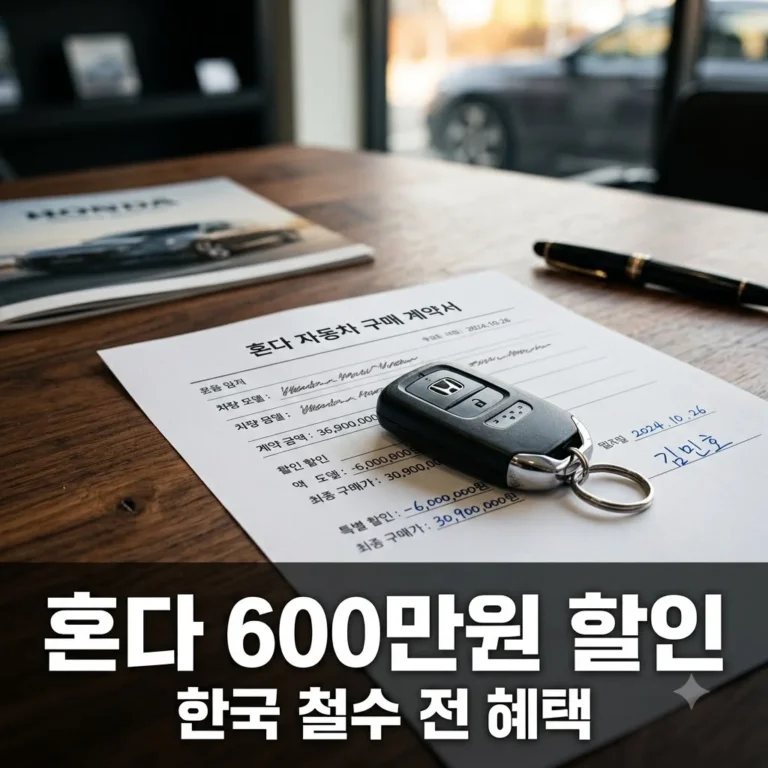 혼다 프로모션 600만원 혜택 정리! 7월 11대 판매와 한국 철수 확정 소식