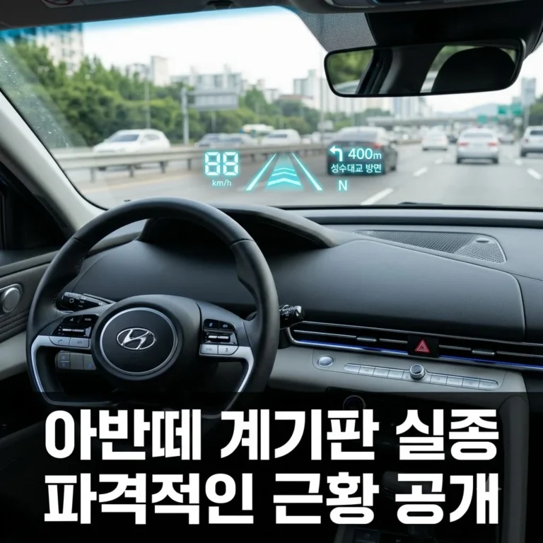 아반떼 계기판 실종? 2026년형 파격 근황과 HUD 기술 총정리