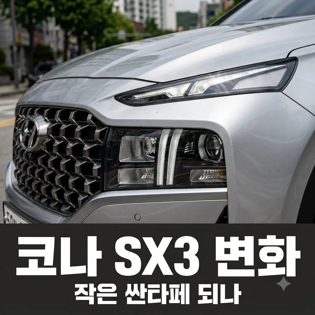 현대 코나 SX3 디자인 변화, 작은 싼타페로 풀체인지될까?