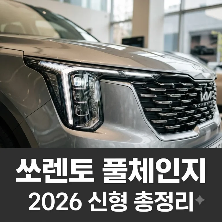 쏘렌토 풀체인지 출시일 가격 제원 총정리! 패밀리 SUV 정점 (2026 신형)