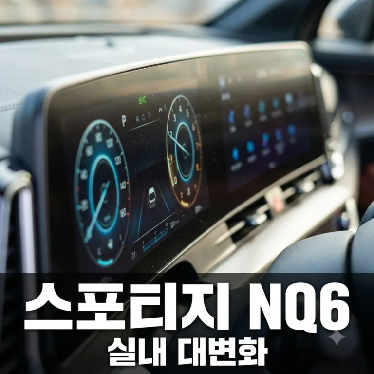 스포티지 풀체인지 NQ6 실내 대변화, 17인치 화면과 새로운 운전석 전망