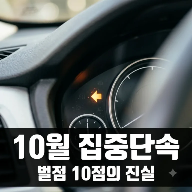 10월 자동차 집중단속 깜빡이 안전띠 벌점 10점 진실 총정리
